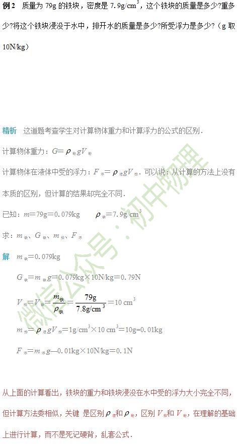 初中物理浮力与压强9道经典例题及详细解析